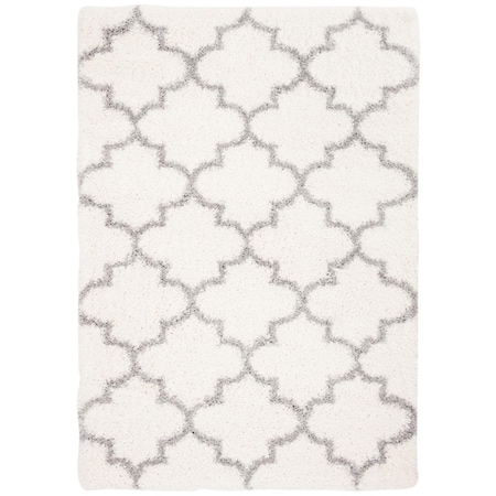 Safavieh 5 ft. - 3 in. x 7 ft. - 6 in. Fontana Shag Rectangle Rug - Cream & Grey FNT818A-5
